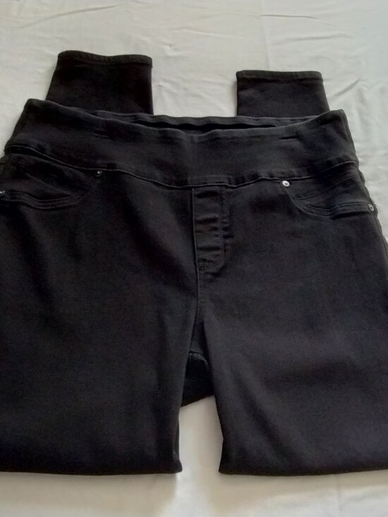 SEVEN7 Black Wash Pull-On "TUMMY Toner LEGGING" Jegging Jeans Sz 16W - Picture 1 of 7